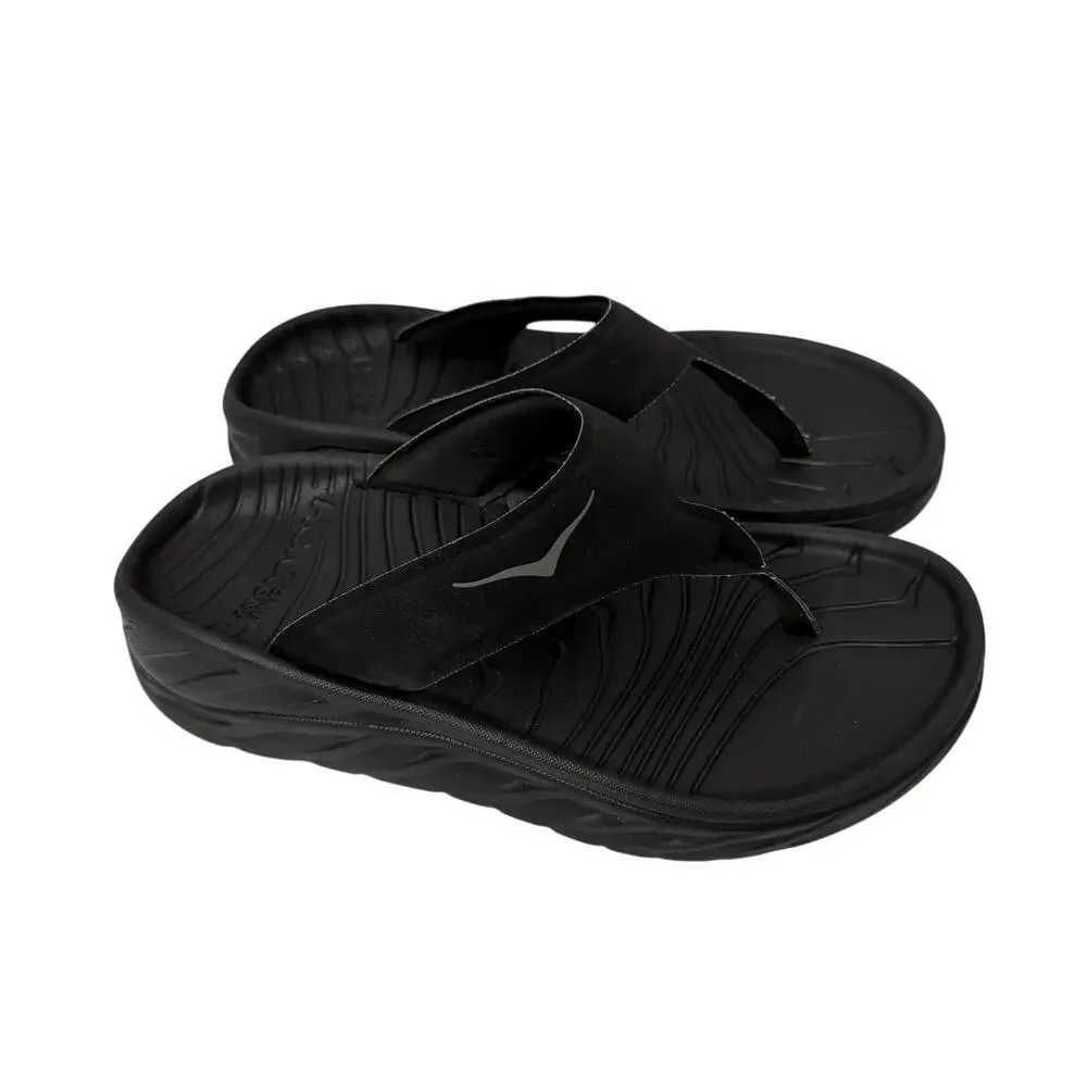 Hoka One One Ora Recovery Flip Flops Women’s Size 6 Black Slip On